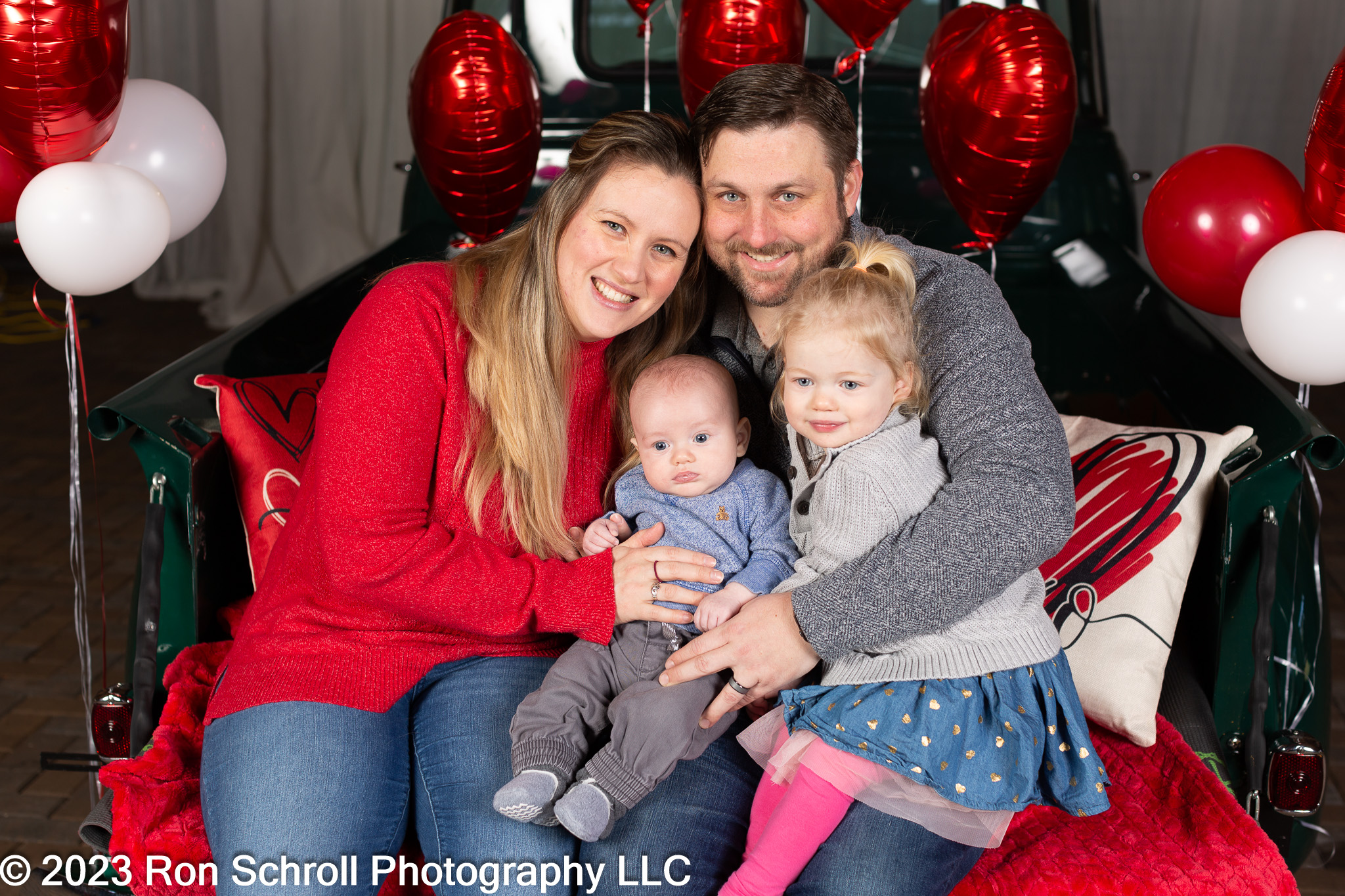 Valentine's Day photos for the Cameron family with Ron Schroll Photography at Pleasant Grove Farm Venue in Charlotte NC